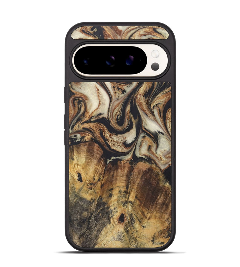 Pixel 9 Wood+Resin Phone Case - Sheryl (Black & White, 722186)