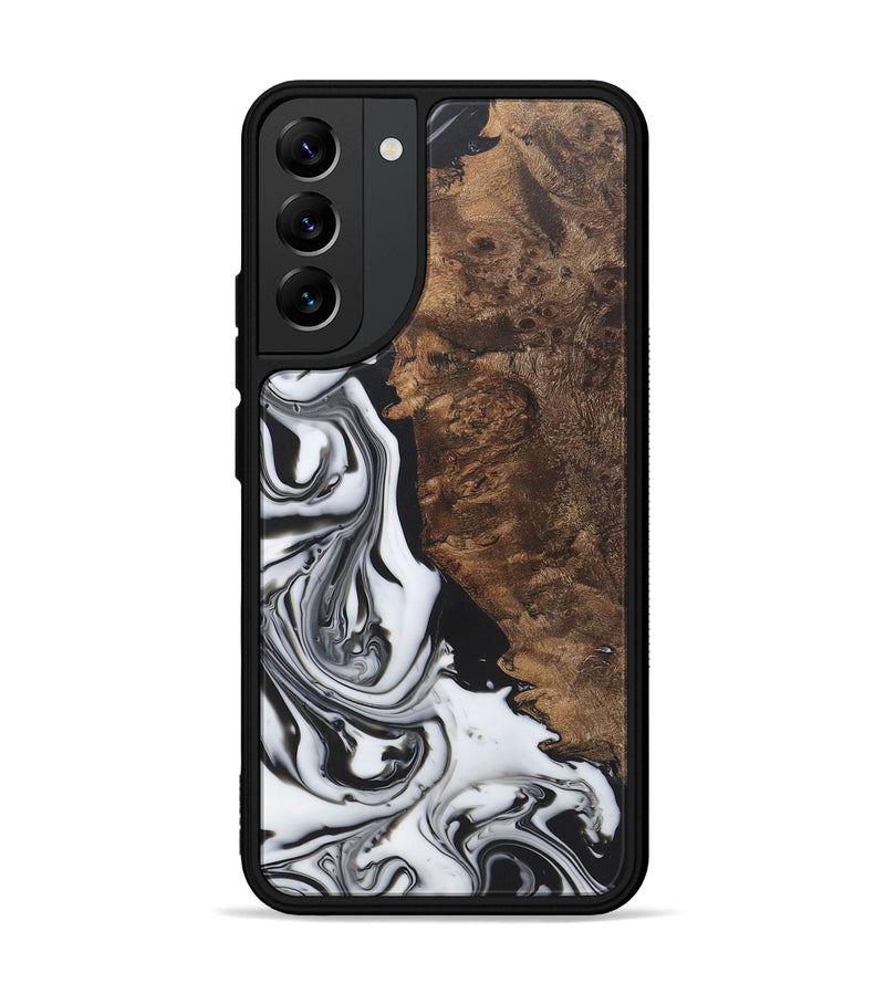 Galaxy S22 Plus Wood+Resin Phone Case - Braelynn (Black & White, 722187)