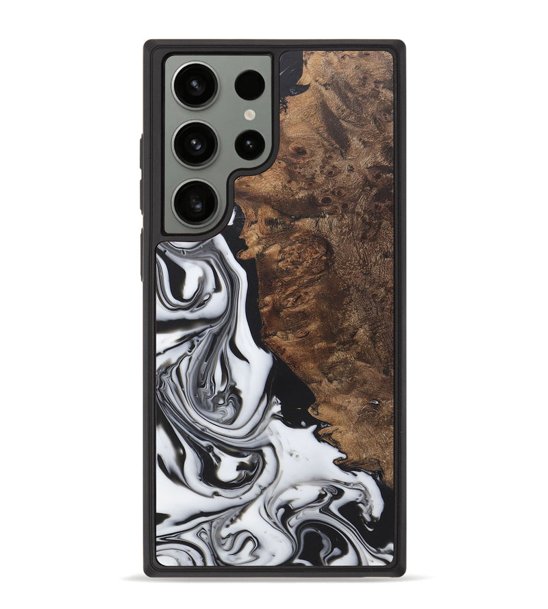 Galaxy S23 Ultra Wood+Resin Phone Case - Braelynn (Black & White, 722187)