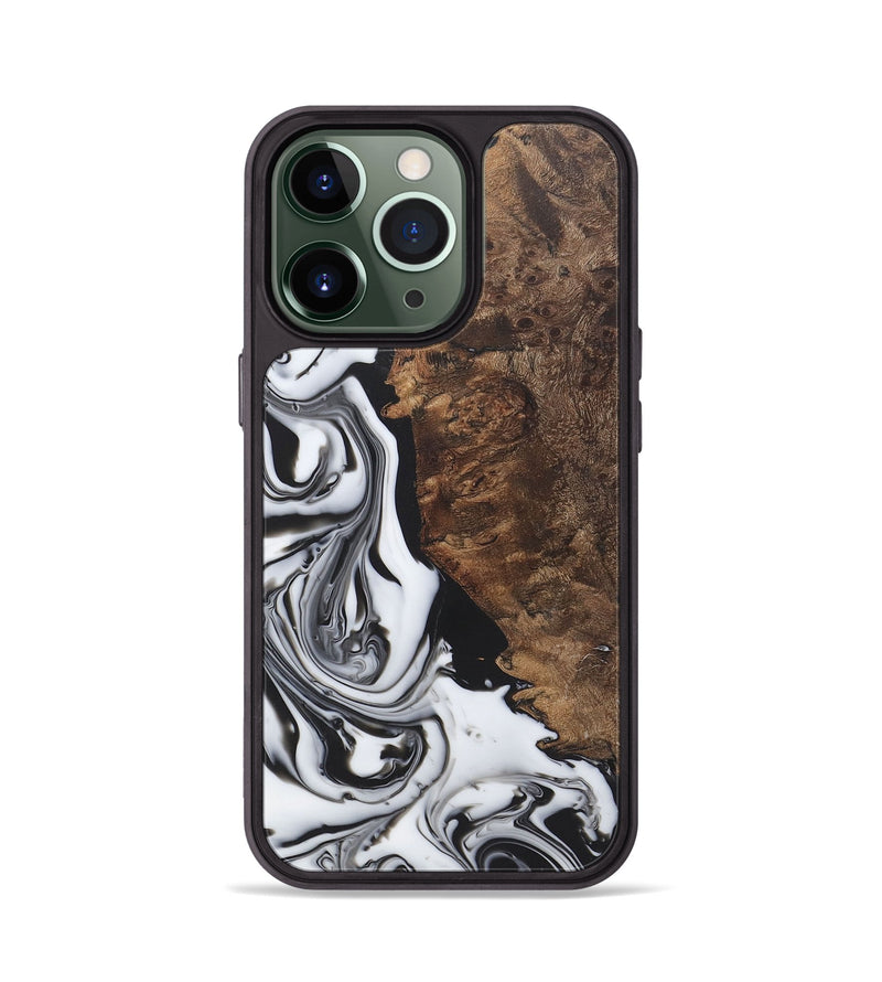 iPhone 13 Pro Wood+Resin Phone Case - Braelynn (Black & White, 722187)