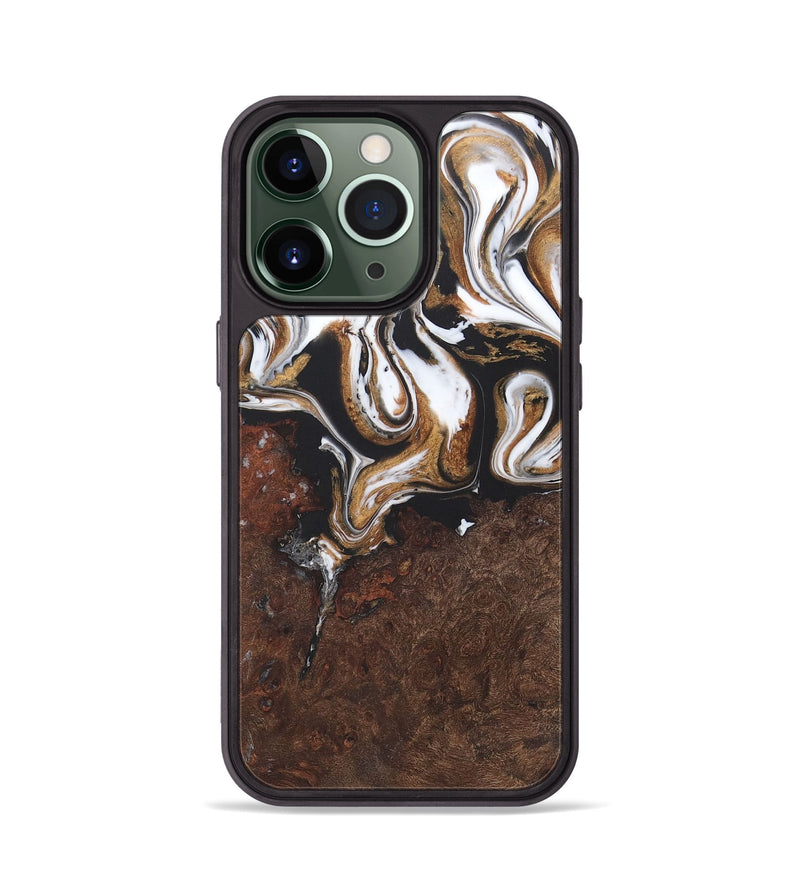 iPhone 13 Pro Wood+Resin Phone Case - Don (Black & White, 722188)