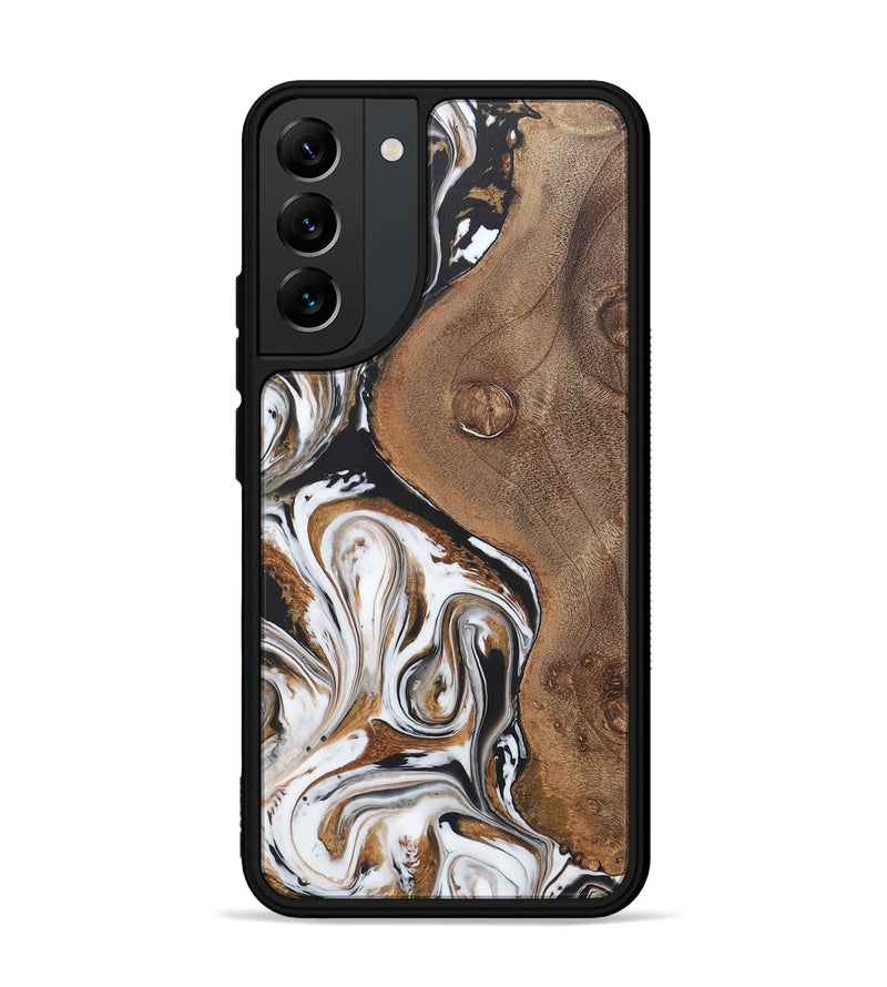 Galaxy S22 Plus Wood+Resin Phone Case - Dulce (Black & White, 722190)