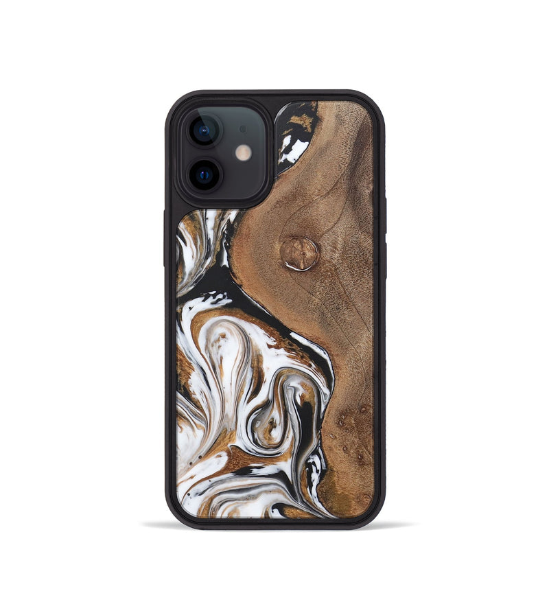 iPhone 12 mini Wood+Resin Phone Case - Dulce (Black & White, 722190)