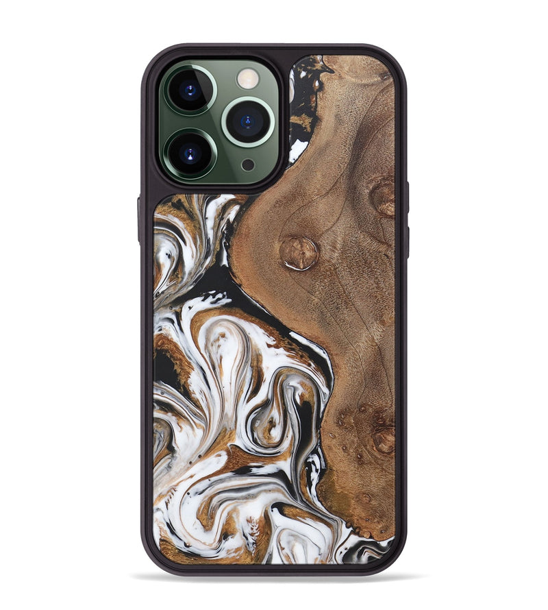 iPhone 13 Pro Max Wood+Resin Phone Case - Dulce (Black & White, 722190)