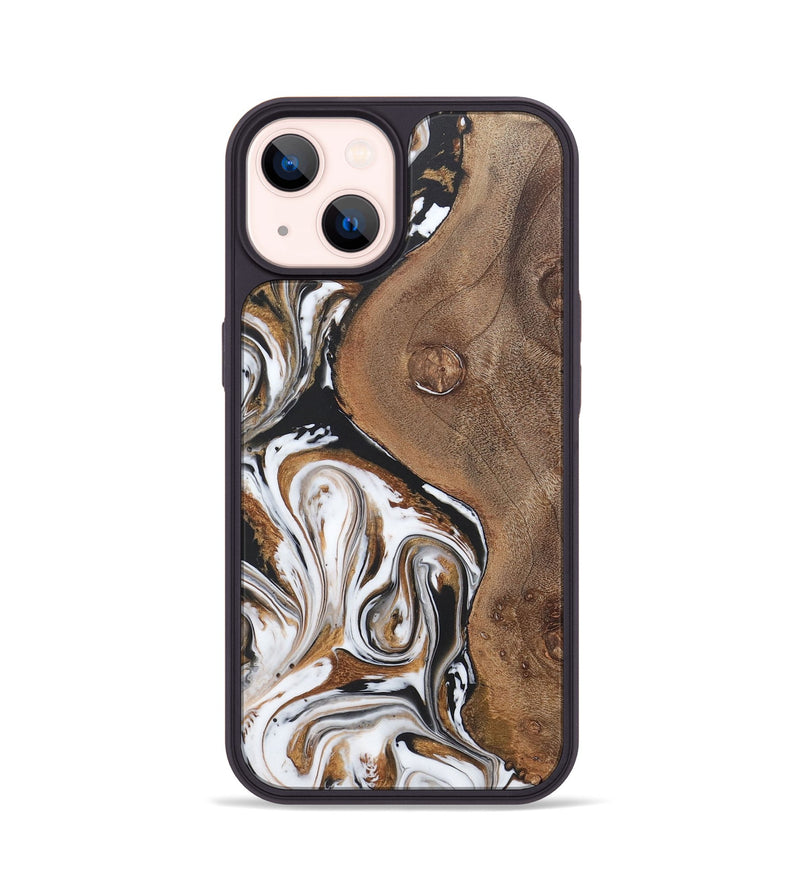 iPhone 14 Wood+Resin Phone Case - Dulce (Black & White, 722190)