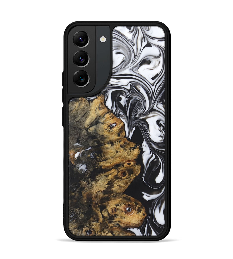 Galaxy S22 Plus Wood+Resin Phone Case - Abram (Black & White, 722191)