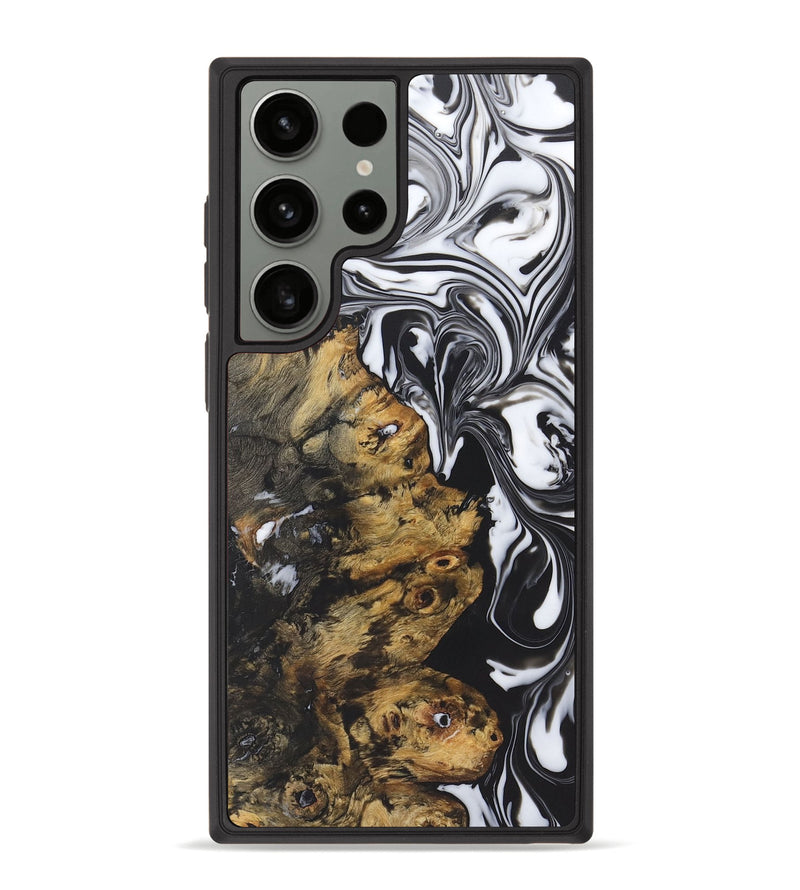 Galaxy S23 Ultra Wood+Resin Phone Case - Abram (Black & White, 722191)