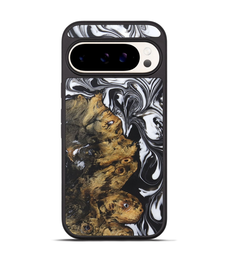 Pixel 9 Pro Wood+Resin Phone Case - Abram (Black & White, 722191)