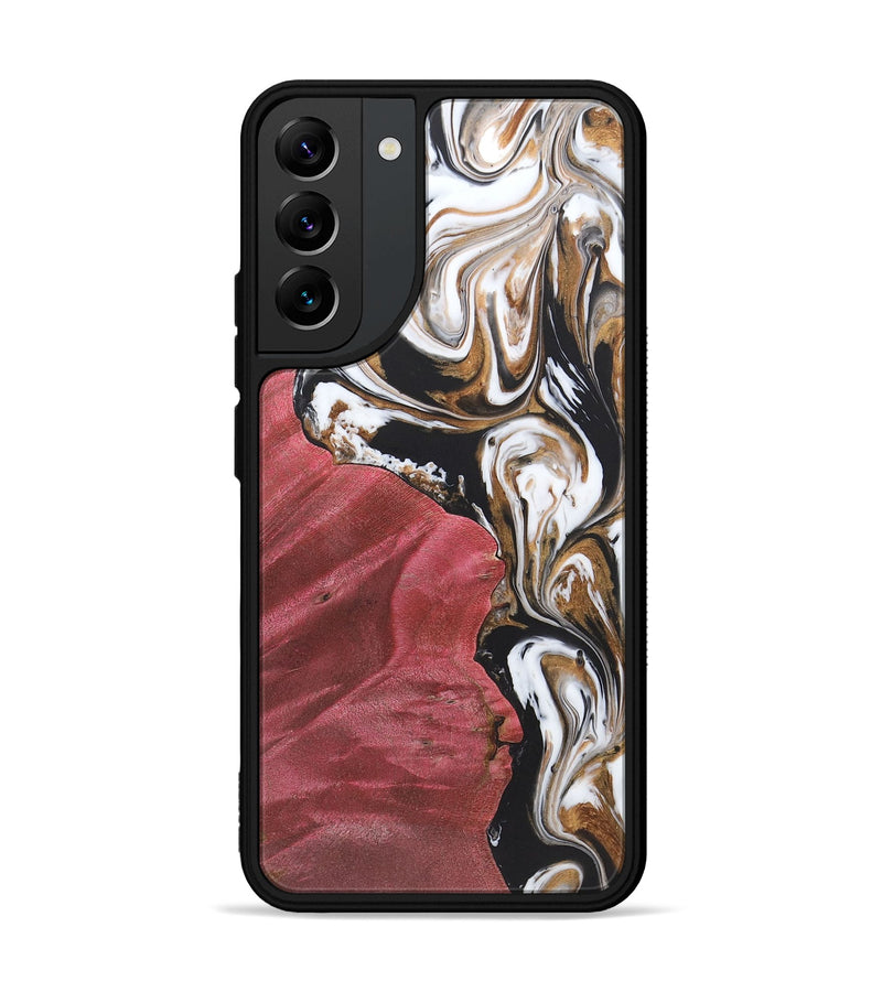 Galaxy S22 Plus Wood+Resin Phone Case - Ainsley (Black & White, 722192)