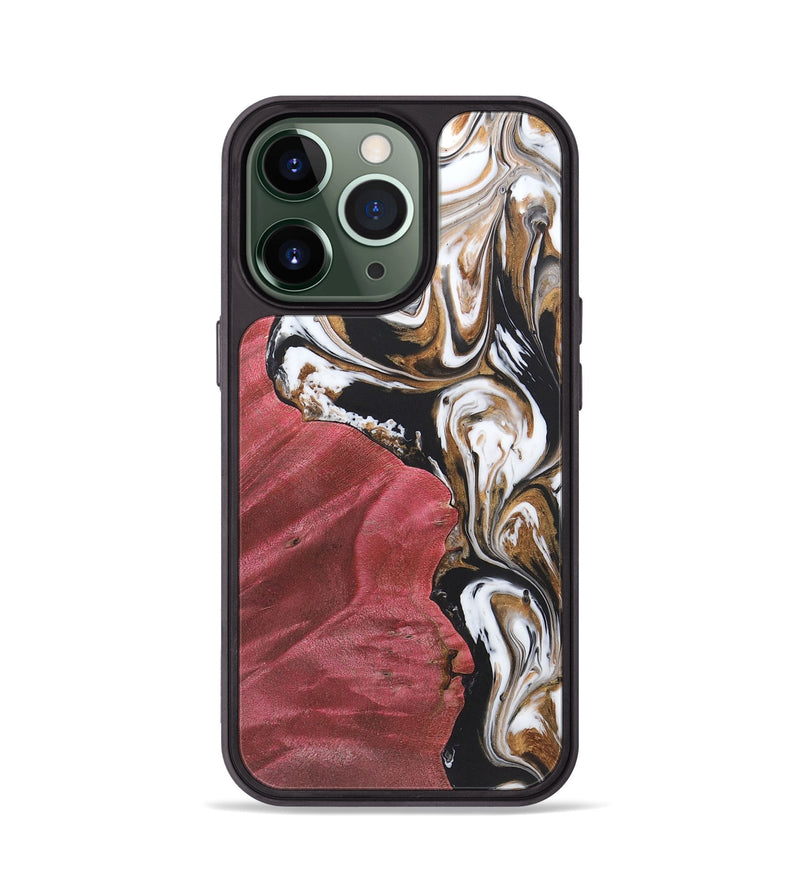 iPhone 13 Pro Wood+Resin Phone Case - Ainsley (Black & White, 722192)