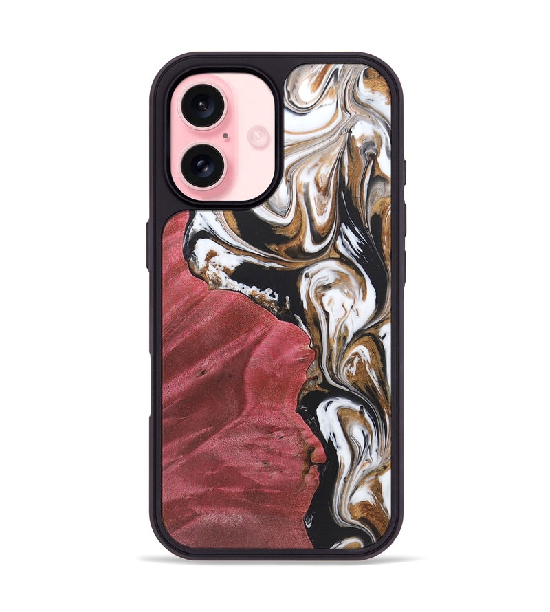 iPhone 16 Wood+Resin Phone Case - Ainsley (Black & White, 722192)