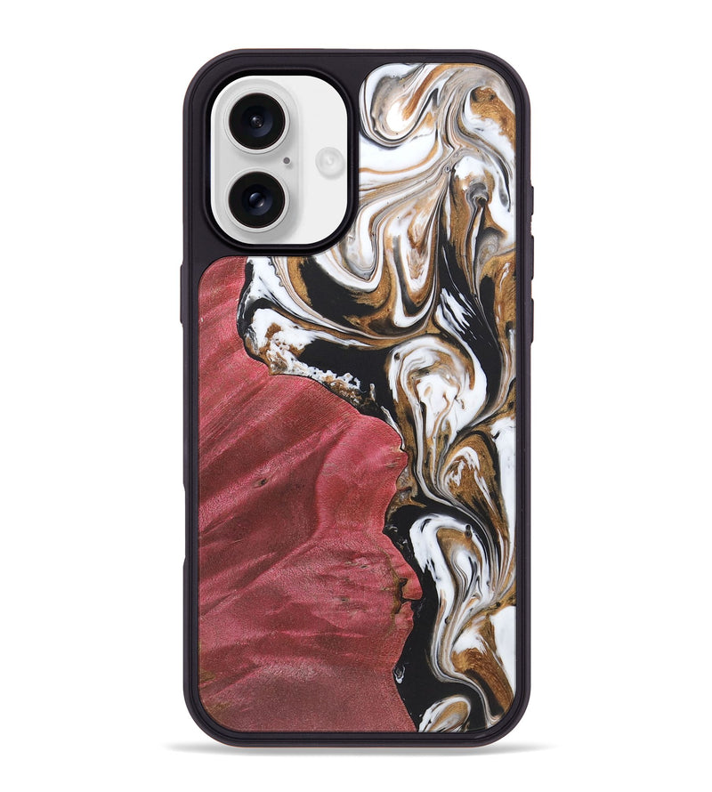 iPhone 16 Plus Wood+Resin Phone Case - Ainsley (Black & White, 722192)