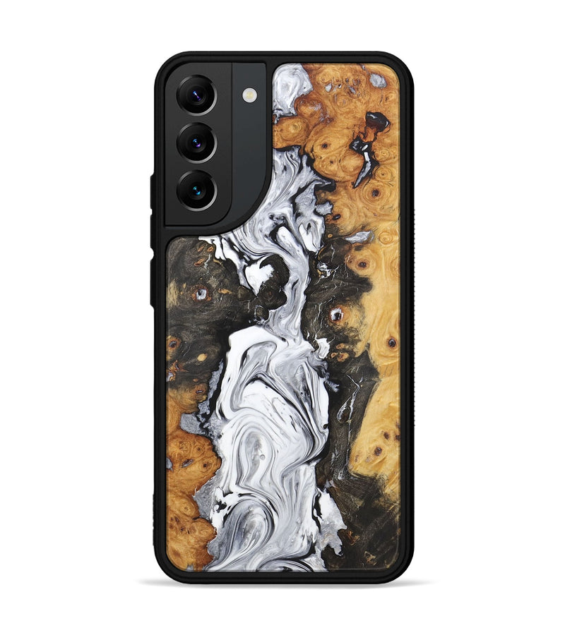 Galaxy S22 Plus Wood+Resin Phone Case - Eunice (Black & White, 722194)