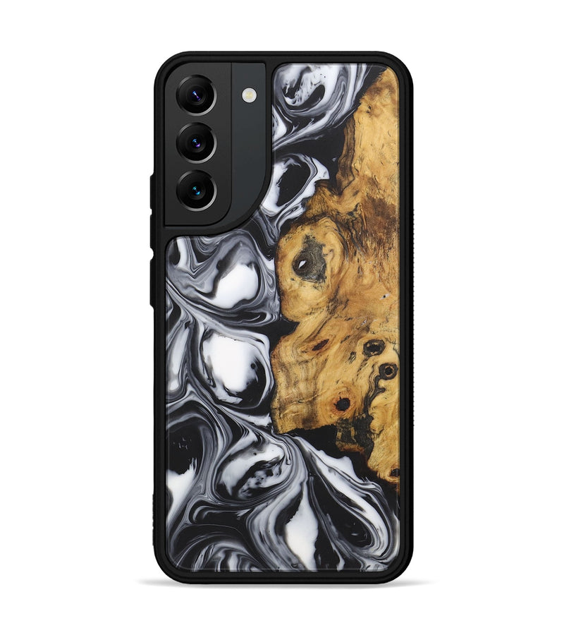 Galaxy S22 Plus Wood+Resin Phone Case - Ximena (Black & White, 722195)