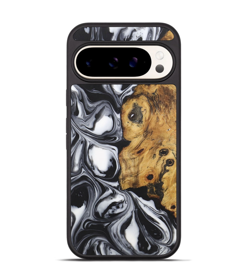 Pixel 9 Pro Wood+Resin Phone Case - Ximena (Black & White, 722195)