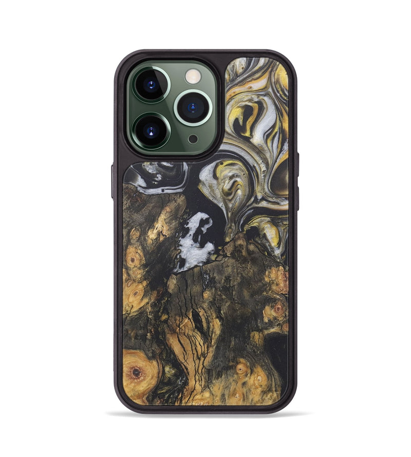 iPhone 13 Pro Wood+Resin Phone Case - Sutton (Black & White, 722196)