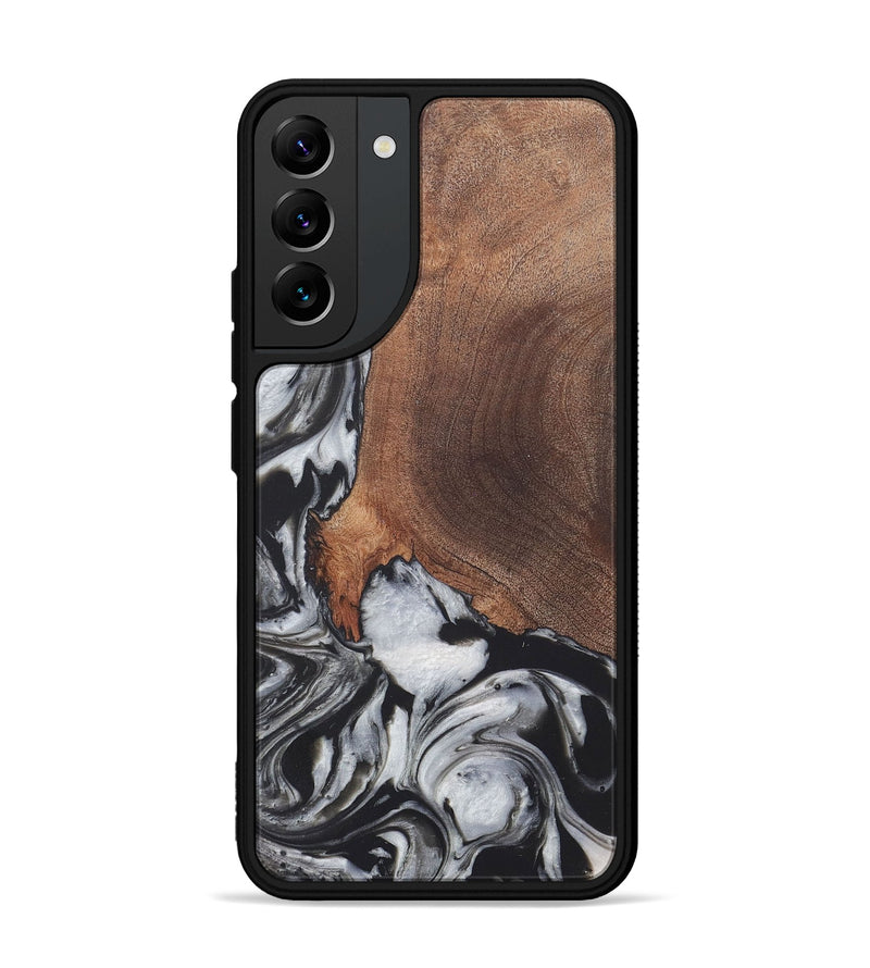 Galaxy S22 Plus Wood+Resin Phone Case - Russell (Black & White, 722197)