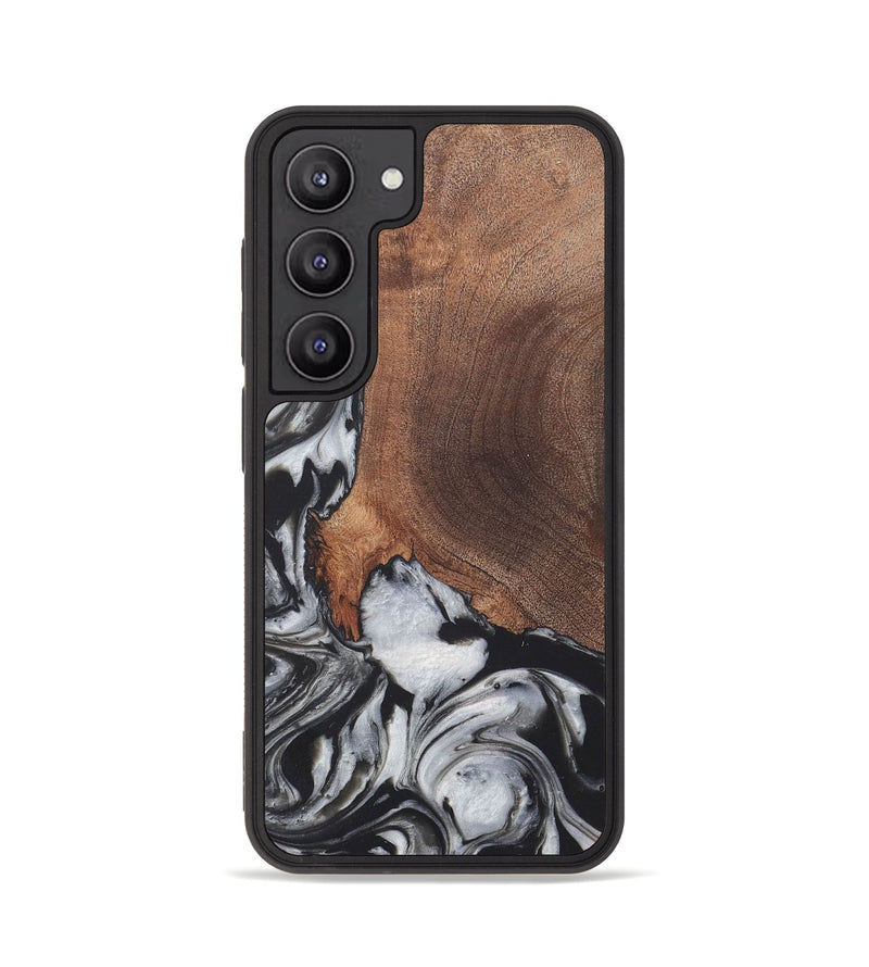 Galaxy S23 Wood+Resin Phone Case - Russell (Black & White, 722197)