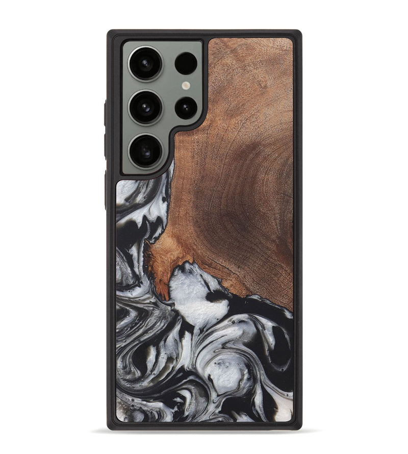 Galaxy S23 Ultra Wood+Resin Phone Case - Russell (Black & White, 722197)