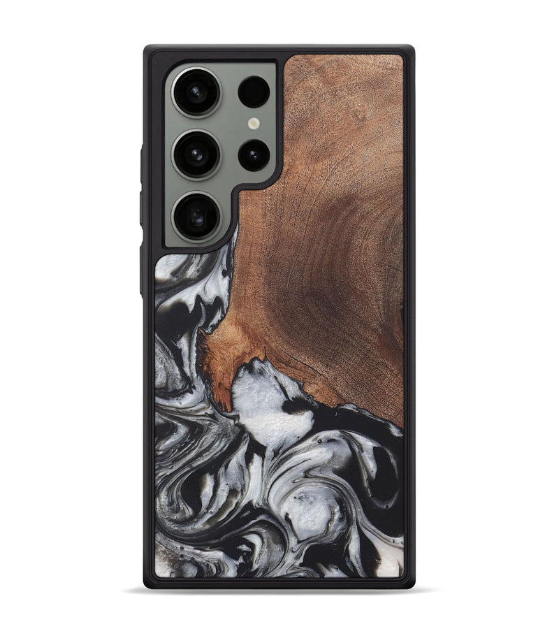 Galaxy S24 Ultra Wood+Resin Phone Case - Russell (Black & White, 722197)