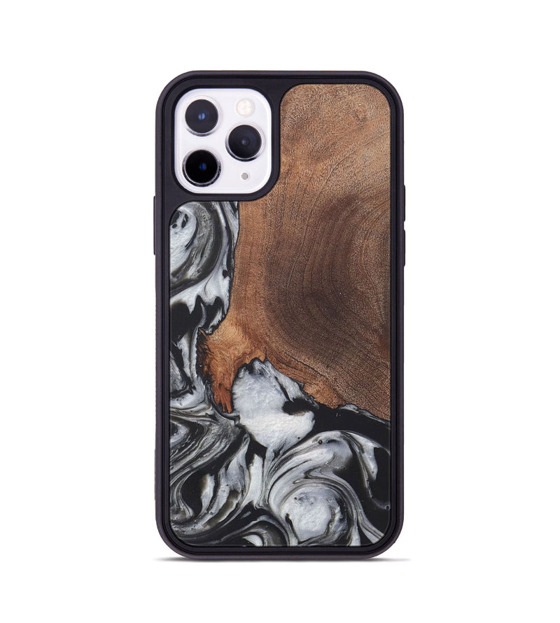 iPhone 11 Pro Wood+Resin Phone Case - Russell (Black & White, 722197)