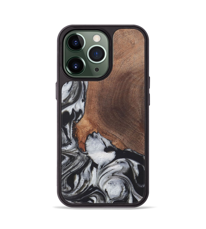 iPhone 13 Pro Wood+Resin Phone Case - Russell (Black & White, 722197)