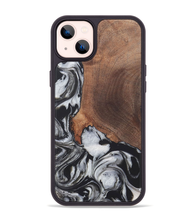 iPhone 14 Plus Wood+Resin Phone Case - Russell (Black & White, 722197)