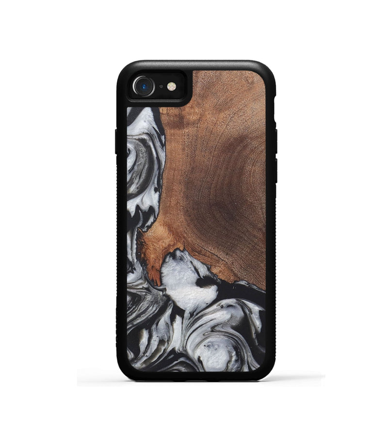 iPhone SE Wood+Resin Phone Case - Russell (Black & White, 722197)