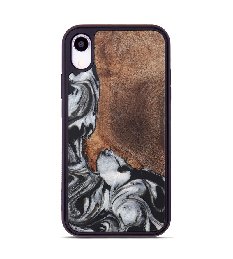 iPhone Xr Wood+Resin Phone Case - Russell (Black & White, 722197)