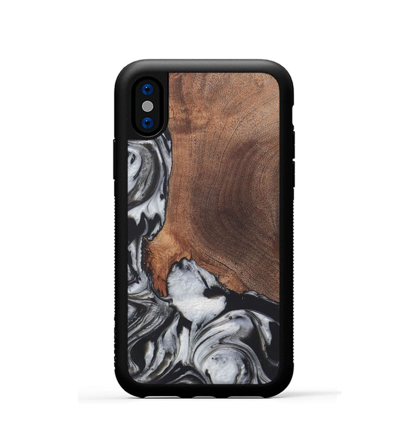 iPhone Xs Wood+Resin Phone Case - Russell (Black & White, 722197)