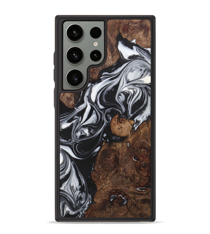 Galaxy S23 Ultra Wood+Resin Phone Case - Oaklynn (Black & White, 722198)