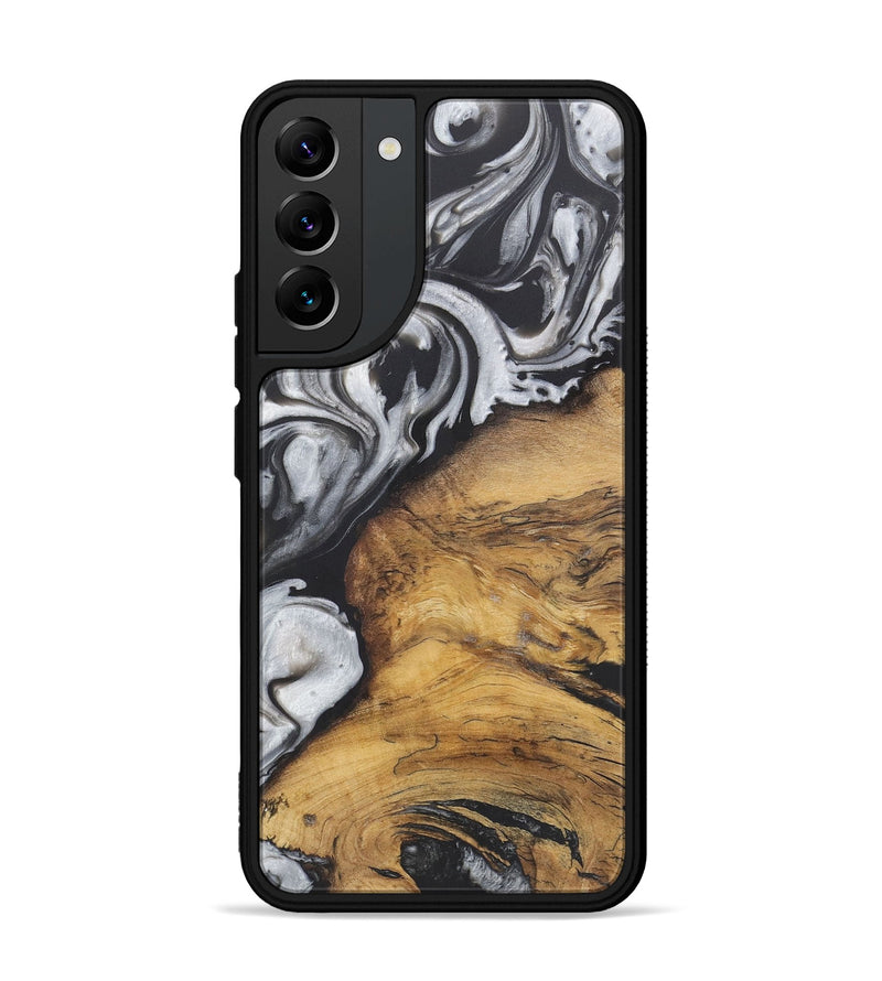 Galaxy S22 Plus Wood+Resin Phone Case - Wilfred (Black & White, 722199)