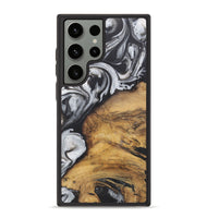 Galaxy S23 Ultra Wood+Resin Phone Case - Wilfred (Black & White, 722199)