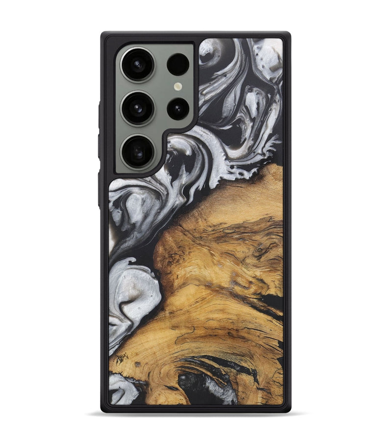 Galaxy S24 Ultra Wood+Resin Phone Case - Wilfred (Black & White, 722199)