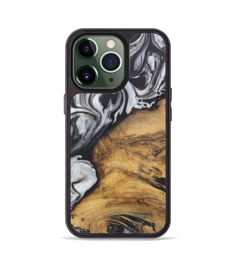 iPhone 13 Pro Wood+Resin Phone Case - Wilfred (Black & White, 722199)