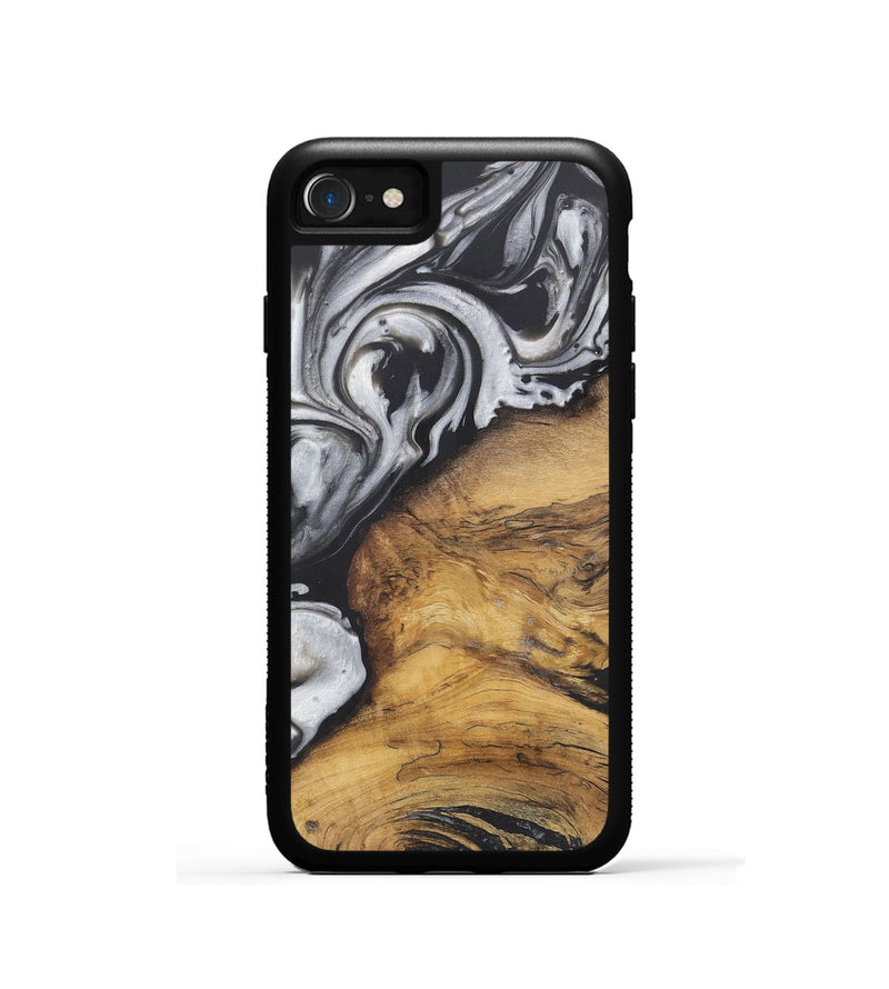 iPhone SE Wood+Resin Phone Case - Wilfred (Black & White, 722199)