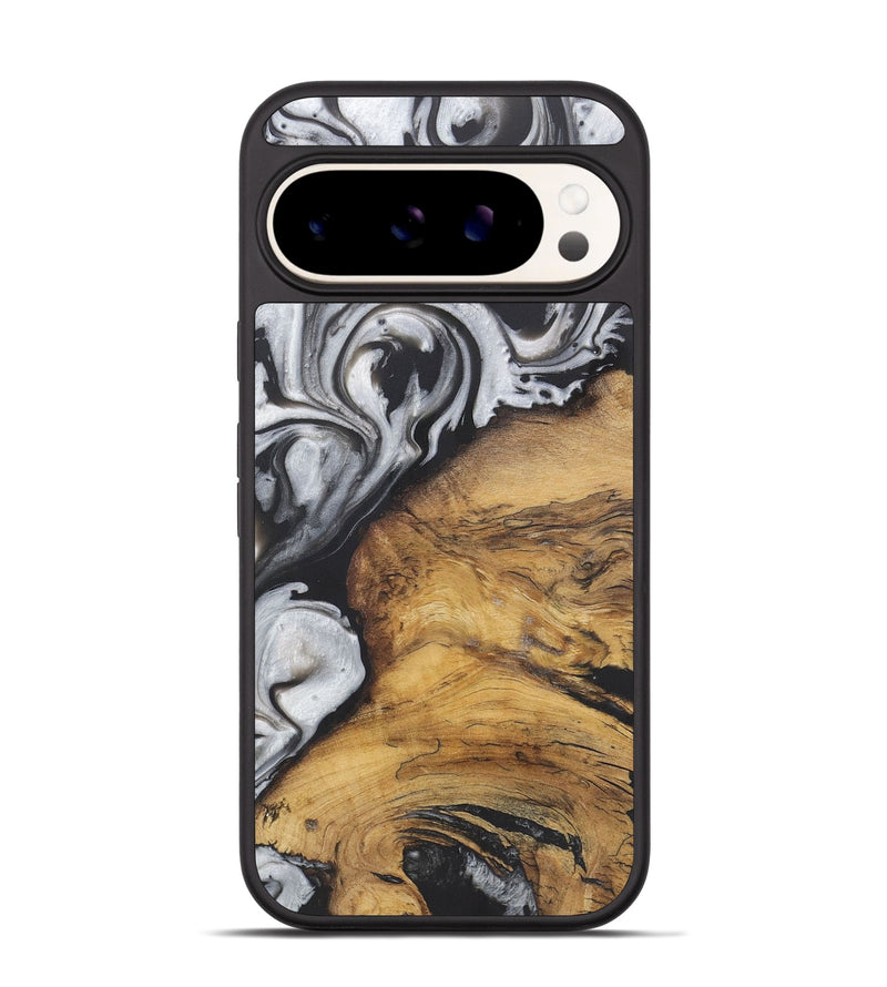 Pixel 9 Wood+Resin Phone Case - Wilfred (Black & White, 722199)