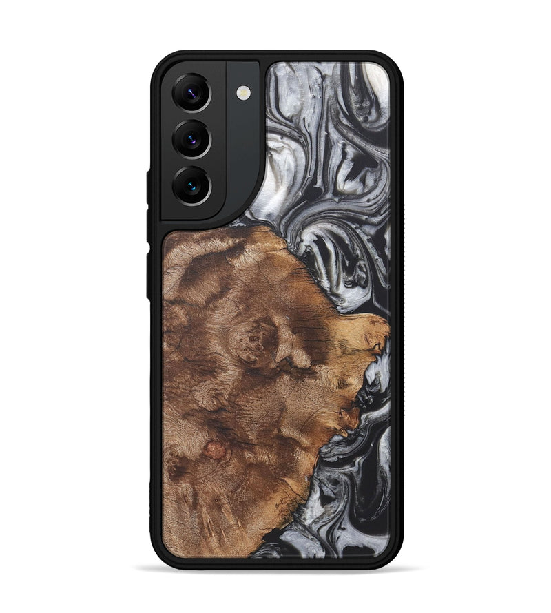 Galaxy S22 Plus Wood+Resin Phone Case - Adaline (Black & White, 722200)