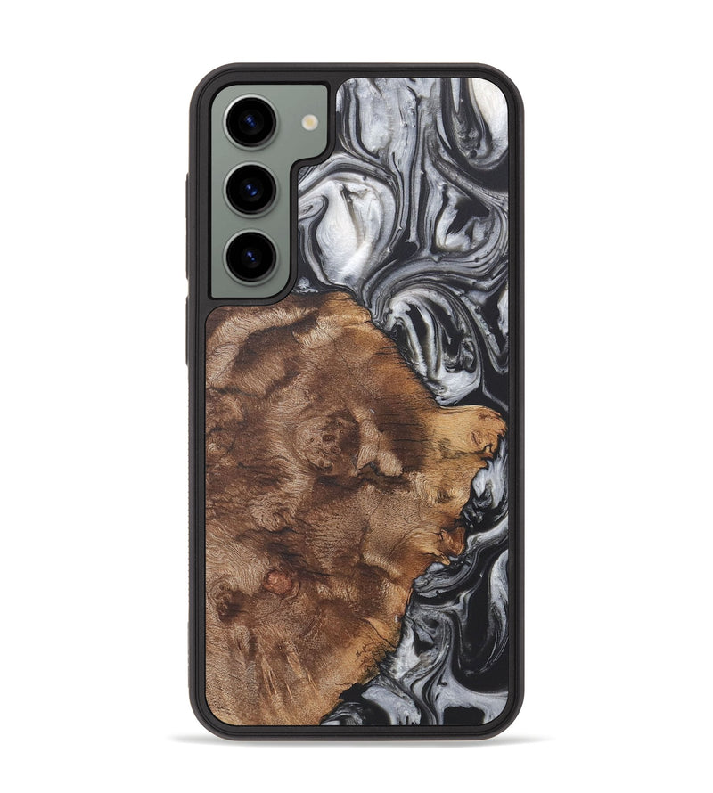 Galaxy S23 Plus Wood+Resin Phone Case - Adaline (Black & White, 722200)