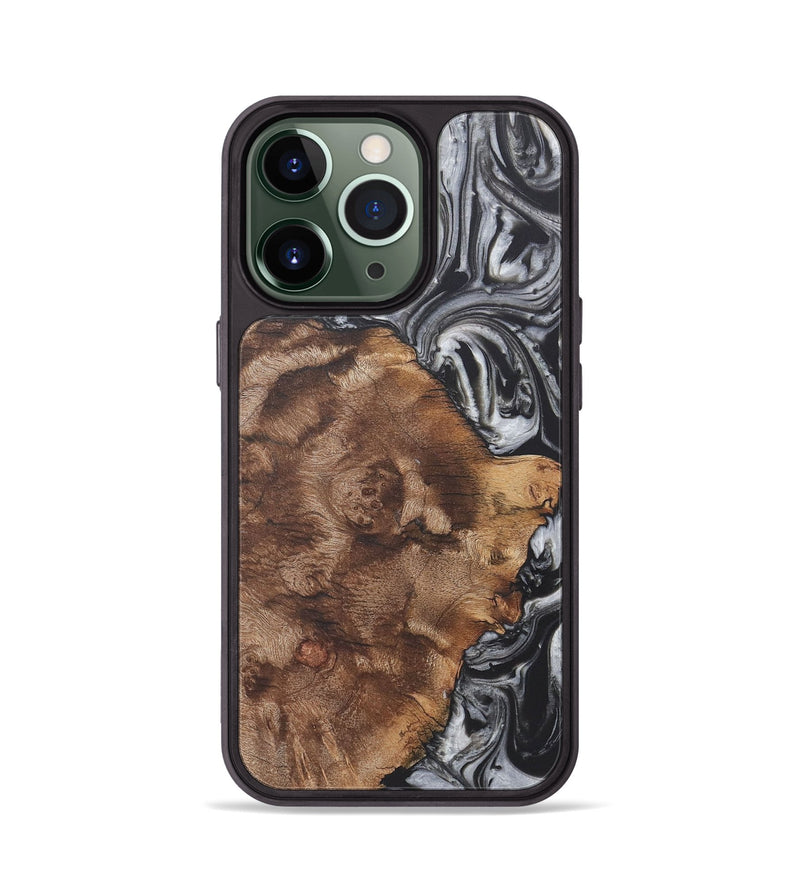 iPhone 13 Pro Wood+Resin Phone Case - Adaline (Black & White, 722200)