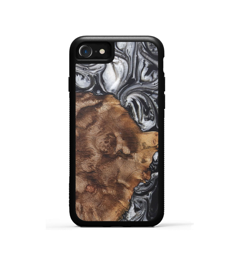 iPhone SE Wood+Resin Phone Case - Adaline (Black & White, 722200)