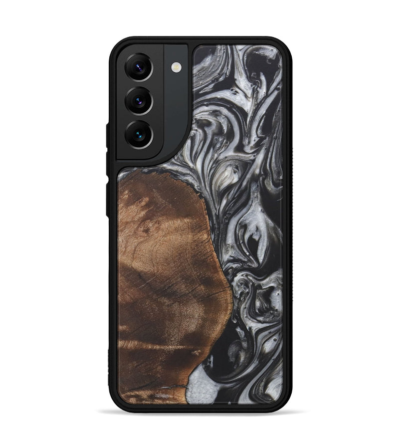 Galaxy S22 Plus Wood+Resin Phone Case - Dina (Black & White, 722203)