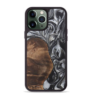 iPhone 13 Pro Max Wood+Resin Phone Case - Dina (Black & White, 722203)