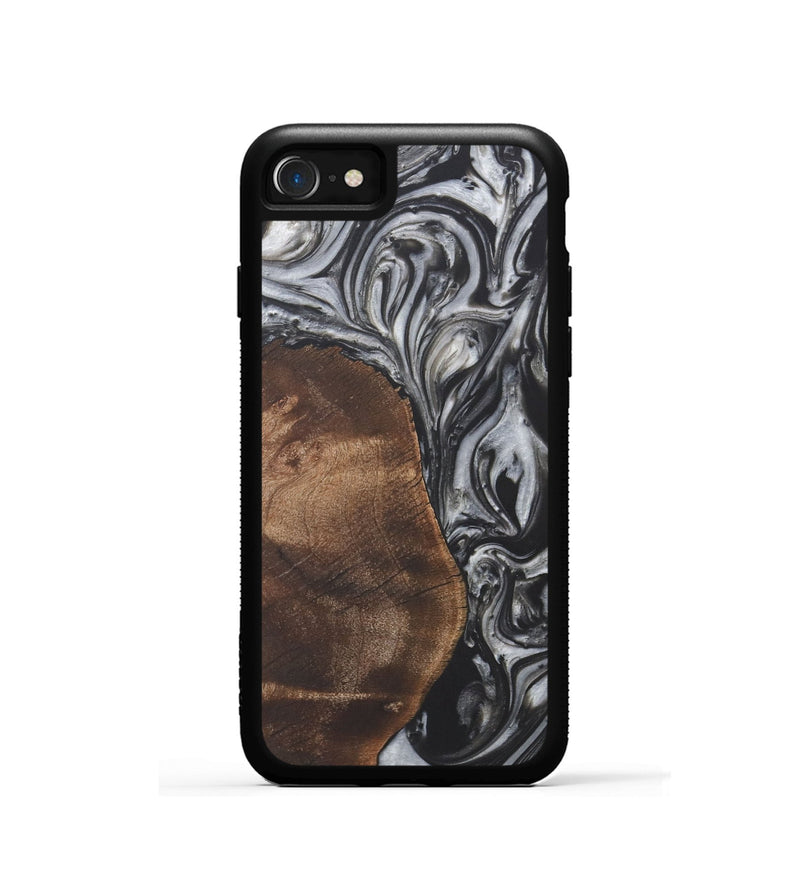 iPhone SE Wood+Resin Phone Case - Dina (Black & White, 722203)