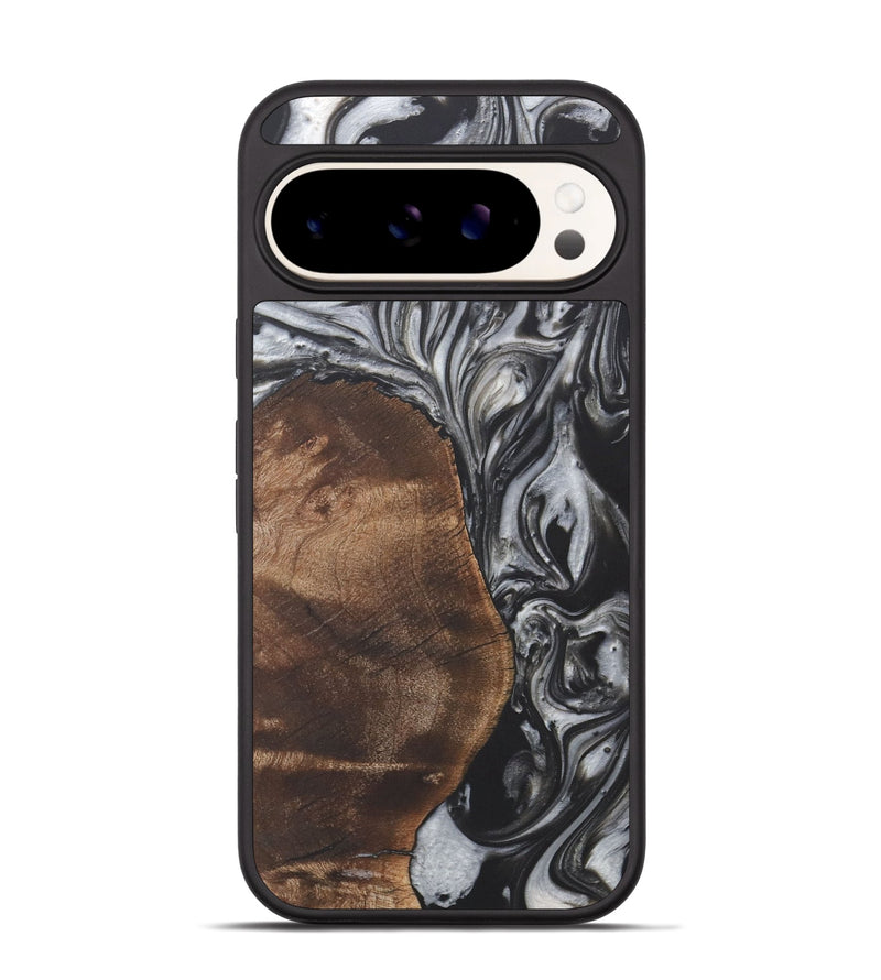 Pixel 9 Wood+Resin Phone Case - Dina (Black & White, 722203)