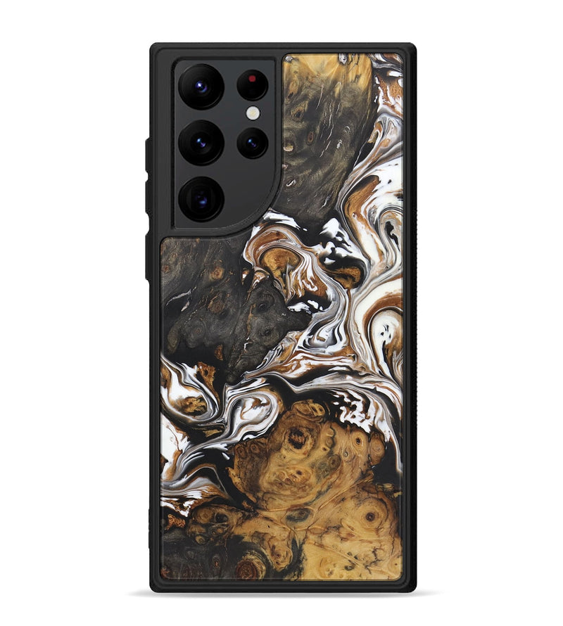 Galaxy S22 Ultra Wood+Resin Phone Case - Jonas (Black & White, 722204)