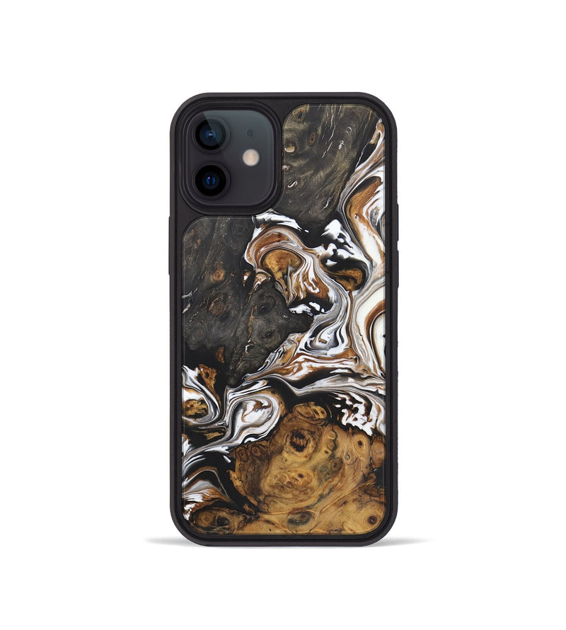 iPhone 12 mini Wood+Resin Phone Case - Jonas (Black & White, 722204)