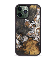 iPhone 13 Pro Max Wood+Resin Phone Case - Jonas (Black & White, 722204)