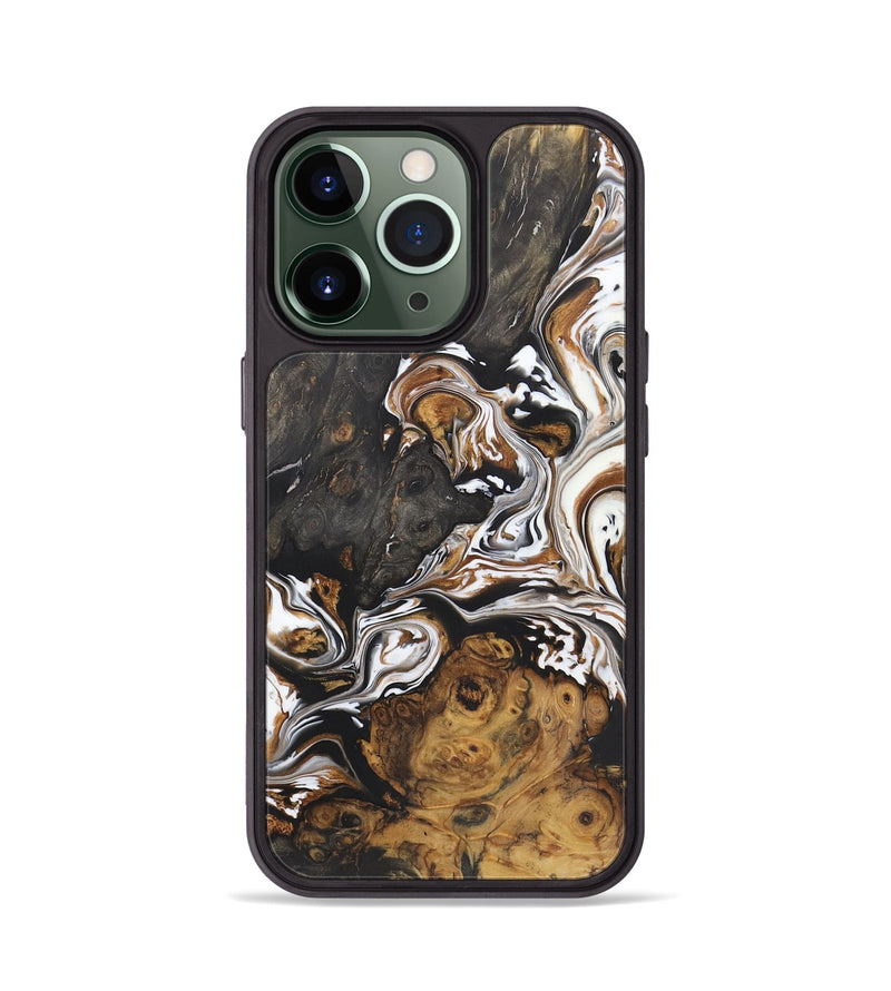 iPhone 13 Pro Wood+Resin Phone Case - Jonas (Black & White, 722204)