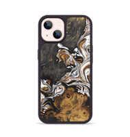 iPhone 14 Wood+Resin Phone Case - Jonas (Black & White, 722204)